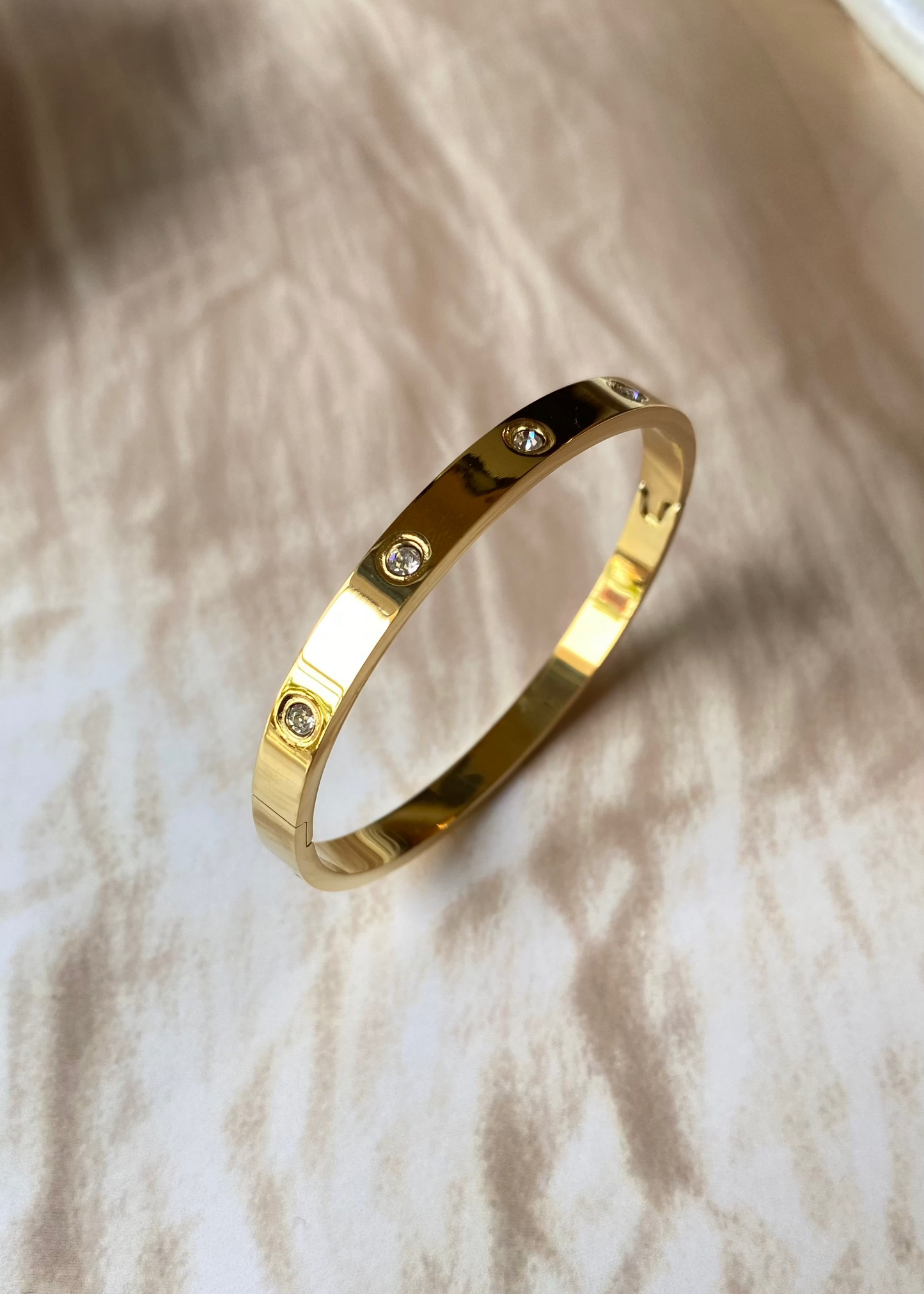 Classic Screw Bangle with CZ Diamonds