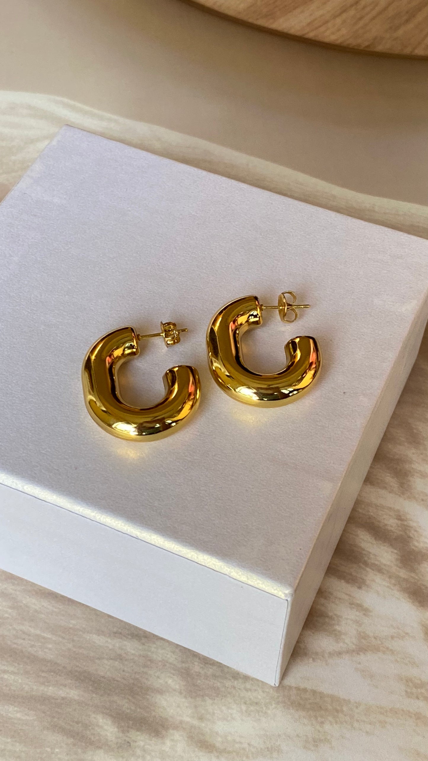 Chunky Gold Hoop Earrings