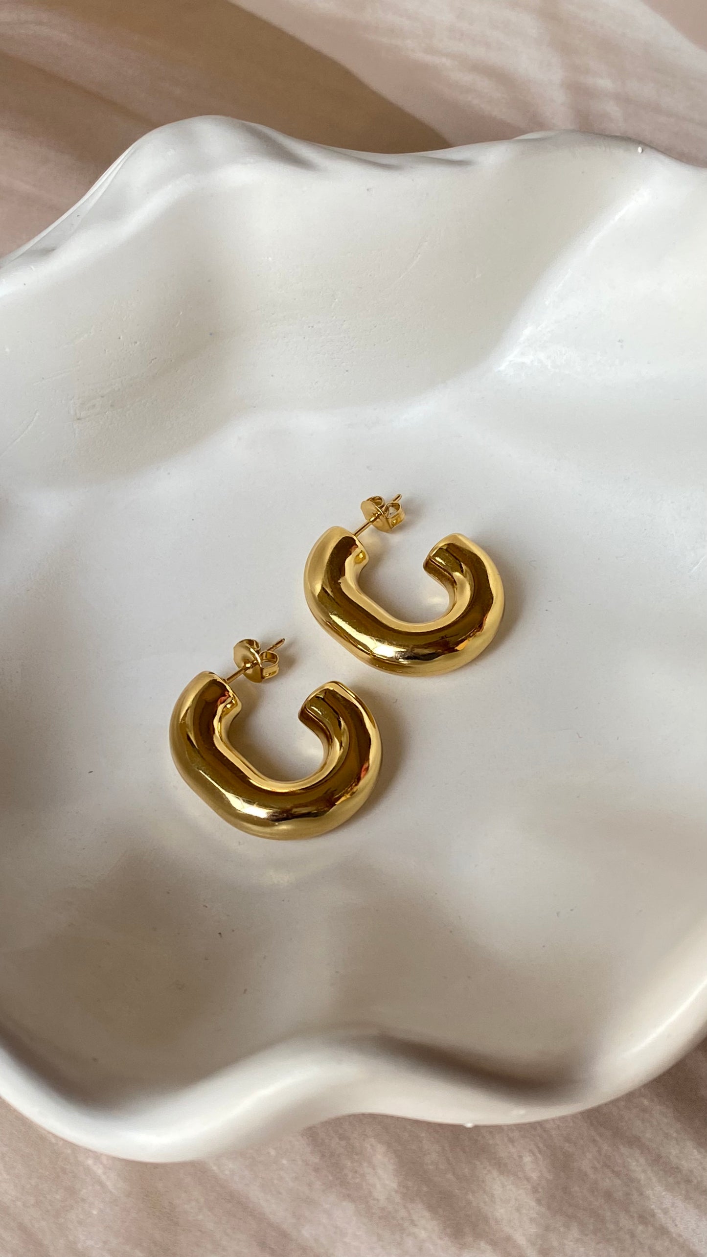 Chunky Gold Hoop Earrings