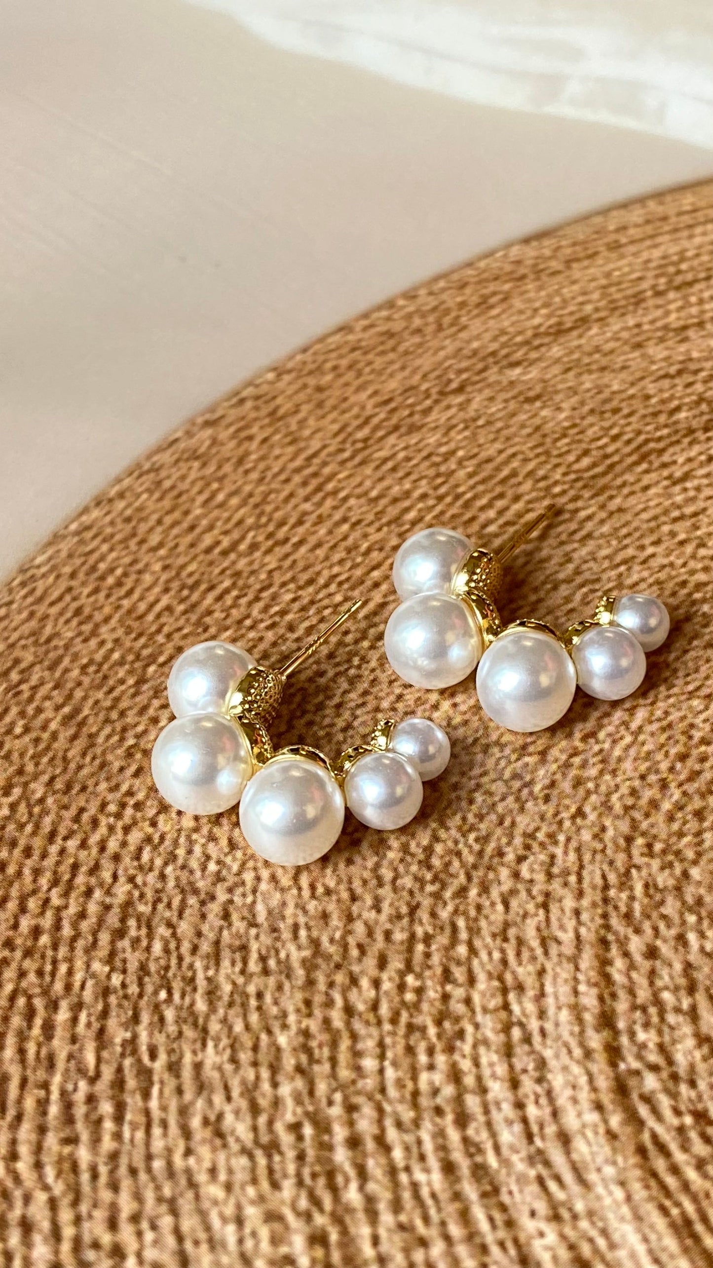 Pearl Cluster Stud Earrings