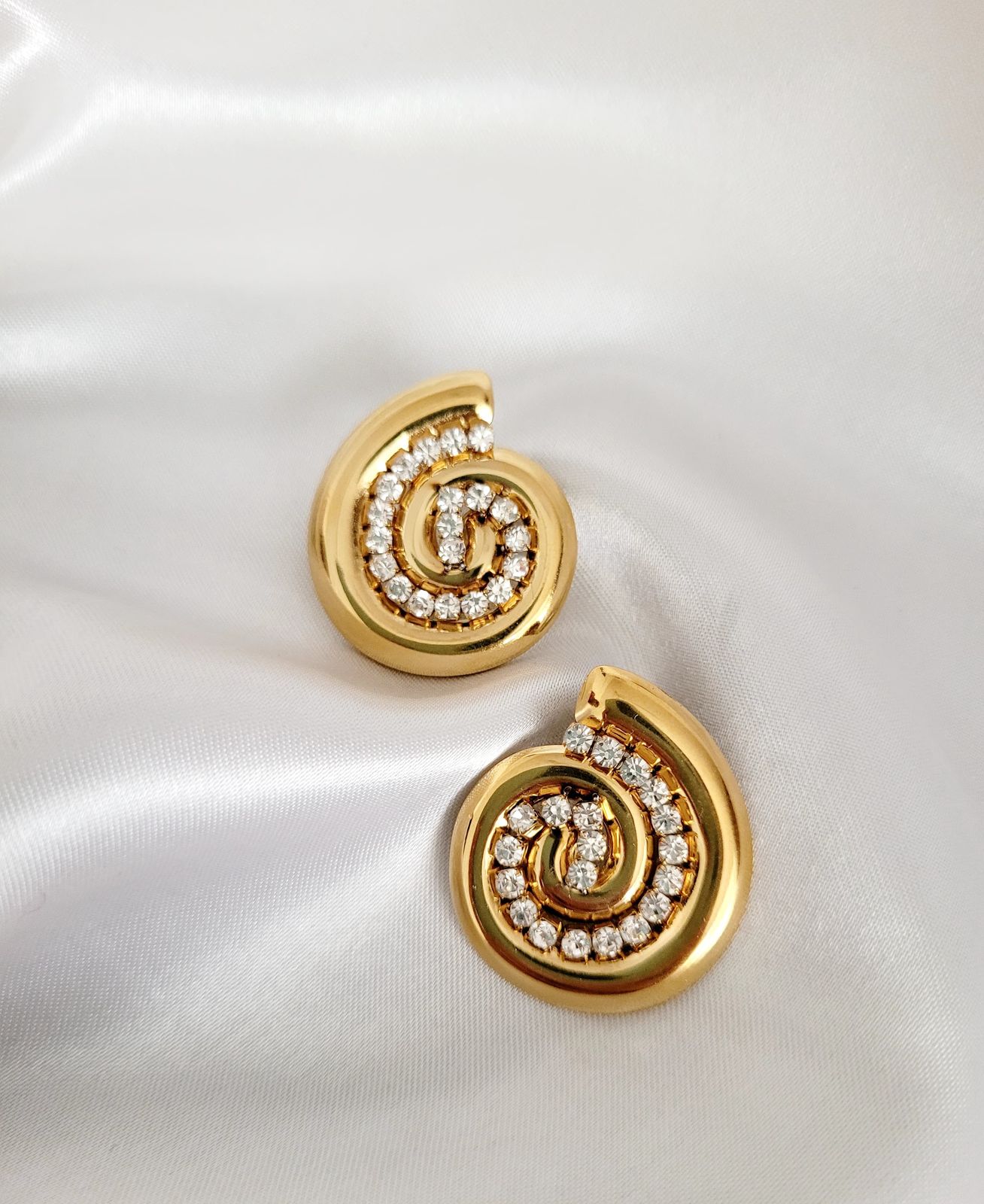 18K Gold-Plated Spiral Stud Earrings