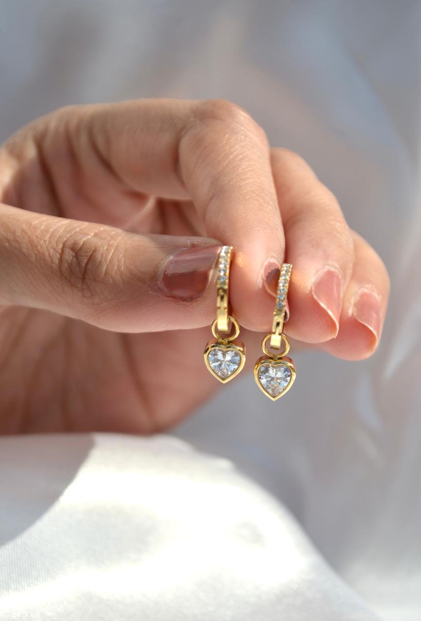 Gold Love Drop Earrings