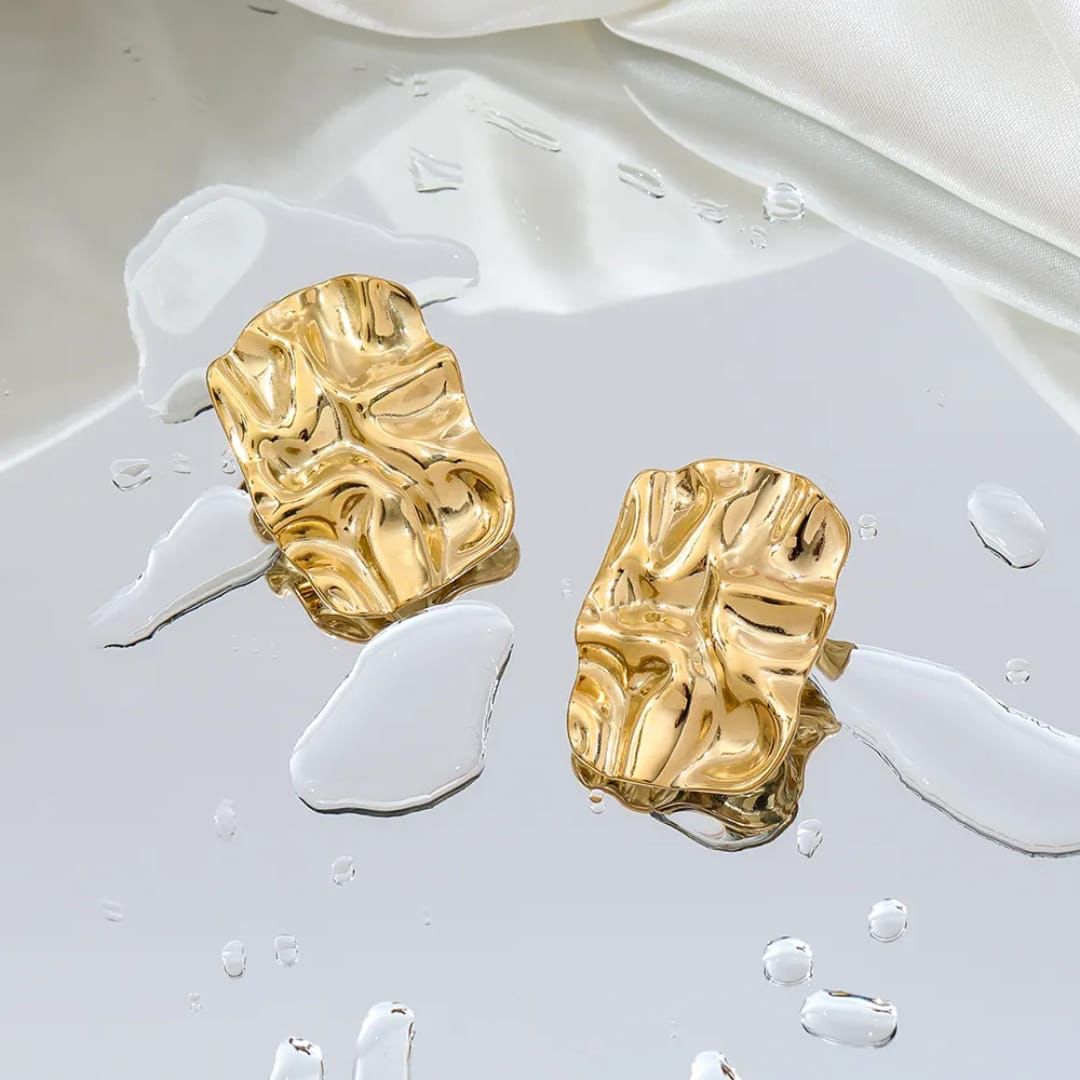 Molten Gold Statement Earrings