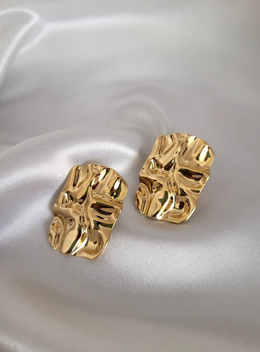18K Gold-Plated Molten Texture Earrings