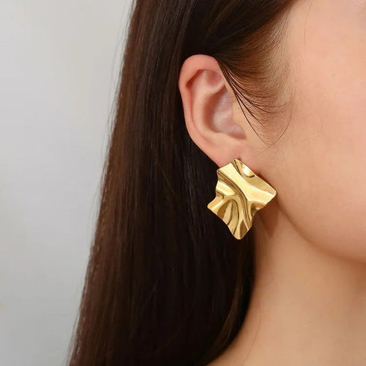 Molten Gold Sculpted Studs