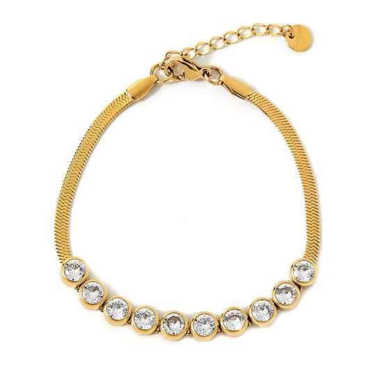Lustro Bezel Tennis Bracelet