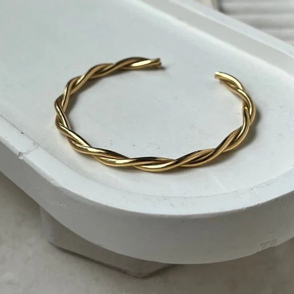 Twisted Gold Cuff Bracelet