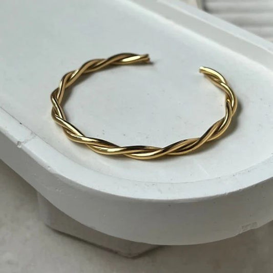 Twisted Gold Cuff Bracelet